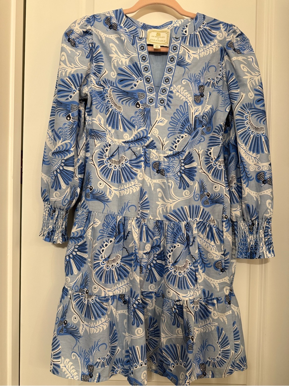 Sail to Sable Blue & White Floral Mini Dress